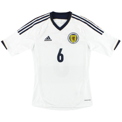 2012-14 Skotlandia adidas Formotion Player Issue Away Shirt #6 *Seperti Baru* S
