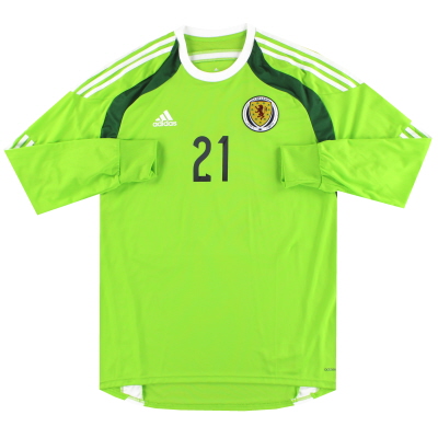 2012-14 스코틀랜드 아디다스 포모션 플레이어 이슈 골키퍼 셔츠 #21 *새 제품* XL