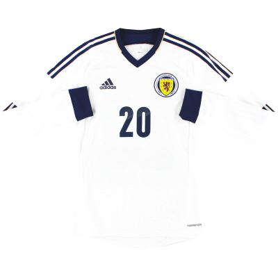 2012-14 Pemain Adidas Formotion Skotlandia Mengeluarkan Baju Tandang L/S #20 *Seperti Baru* S