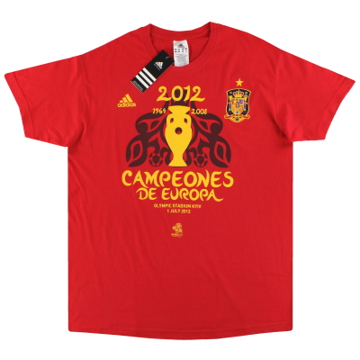 2012 Espagne adidas 'Campeones De Europa' T-Shirt * BNIB *