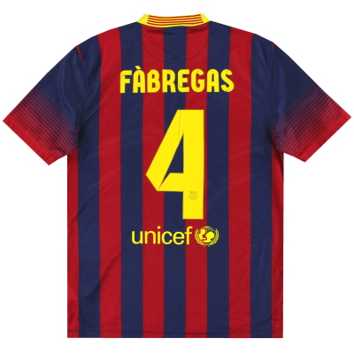 2013-14 Barcelona Nike Home Shirt Fabregas #4 M
