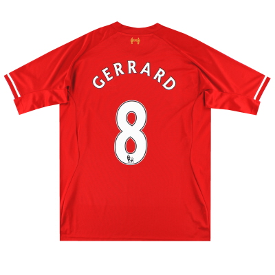 2013-14 Liverpool Warrior Home Shirt Gerrard #8 XL