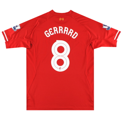 2013-14 Liverpool Warrior Home Shirt Gerrard #8 *Mint* XL 