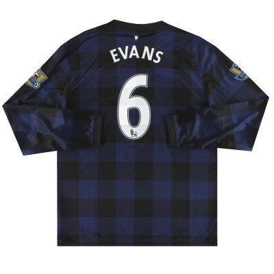 2013-14 Manchester United Nike Auswärtstrikot Evans L/S #6 *w/tags* XL