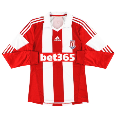 2013-14 Stoke City adidas Home Camiseta L/S *Menta* S