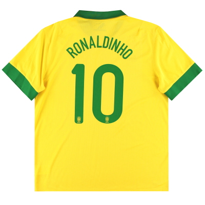 Camiseta Nike de local de Brasil 2013 Ronaldinho #10 *con etiquetas* XL
