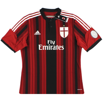 2014-15 AC Milan adidas Maglia Europea Home *BNIB*