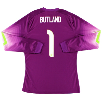 2014-15 England Spieler Ausgabe Torwart Shirt Butland # 1 L.