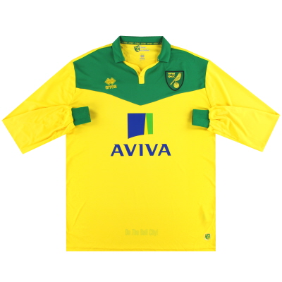 2014-15 Norwich City Errea Home Shirt L/S 4XL 