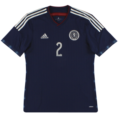 2014-15 Escocia adidas adizero Player Issue Home Shirt # 2 * Como nuevo * S