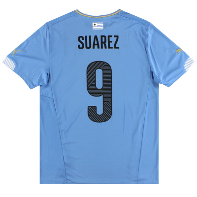 2014-15 Uruguay Puma Home Shirt Suarez #9 *Mint* L 