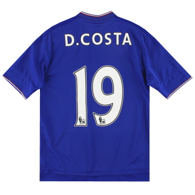 Maillot Domicile Chelsea adidas 2015-16 D. Costa #19 L.Boys