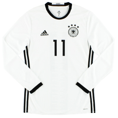 2015-16 Германия Adizero Player Issue Домашняя рубашка # 11 L / SL