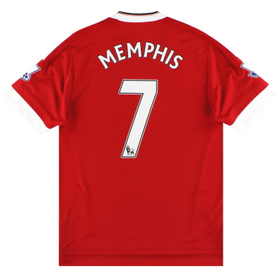 2015-16 Manchester United adidas Home Shirt Memphis #7 L