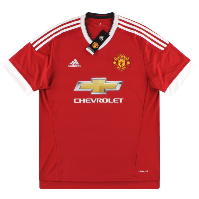 2015-16 Manchester United adidas thuisshirt *met kaartjes* L