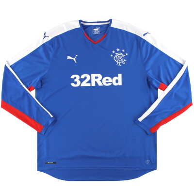 2015-16 Rangers Puma Home Camiseta L/S XXXL