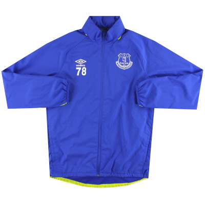 2016-17 Everton Umbro Player Issue Giacca antipioggia con cappuccio n. 78 M