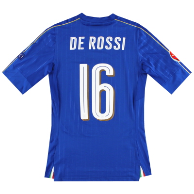 2016-17 Italy Player Issue Authentic Home Shirt De Rossi *As New* L 