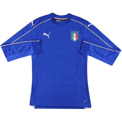 Pemain Italia 2016-17 Mengeluarkan Seragam Kandang Asli L/S *Seperti Baru* XL