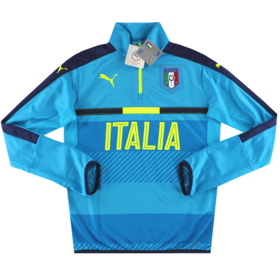 Maglia da allenamento azzurra con zip a 2016/17 Puma Italia 1-4 *con etichette* S
