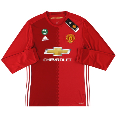 2016-17 Manchester United adidas Home Maglia M/L *con cartellini* M