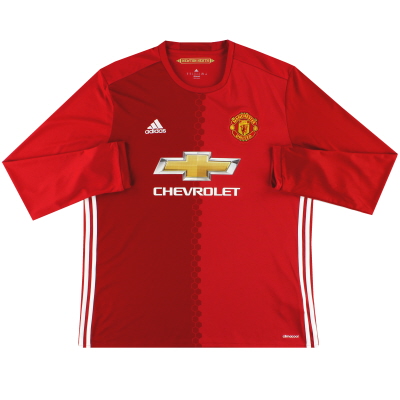 2016-17 Manchester United adidas Home Shirt L/S M