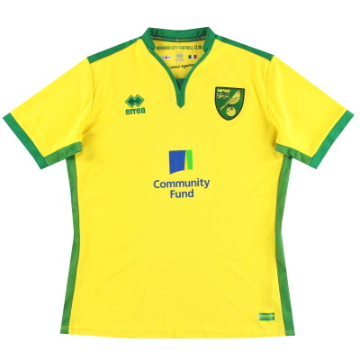 2016-17 Norwich City Errea Home Shirt L