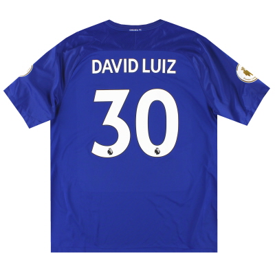 Maillot domicile Nike Chelsea 2017-18 David Luiz #30 *Menthe* XXL