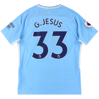 2017-18 Manchester City Nike Player Issue Home Shirt G.Jesus #33 L