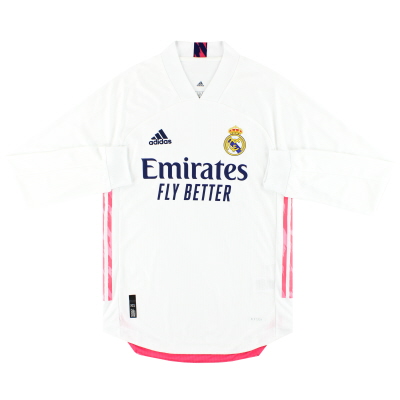 Camiseta adidas auténtica de local del Real Madrid 2020-21 L / S * Como nueva * S