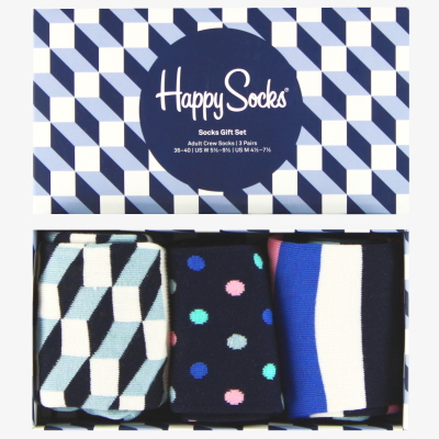 Happy Socks 3-Pack Kotak Kado Klasik *BNIB*